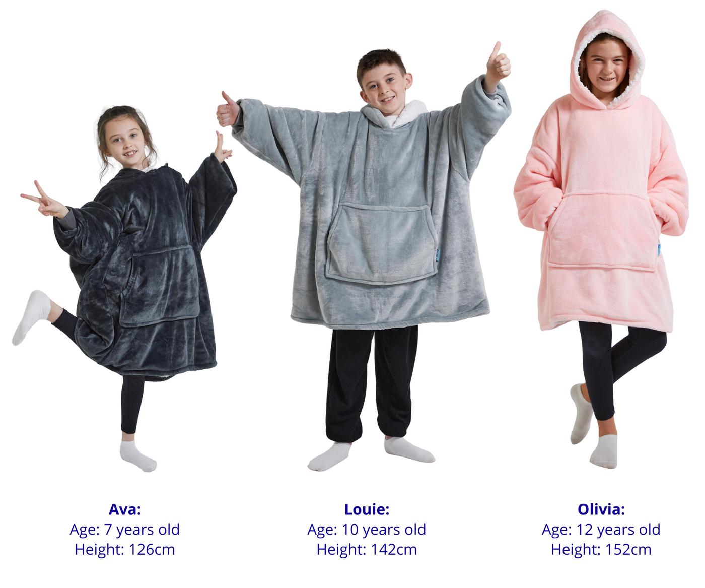 Kids Hoodie Blanket - Light Grey