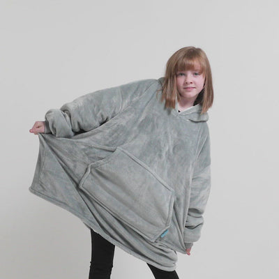 Kids Hoodie Blanket - Light Grey