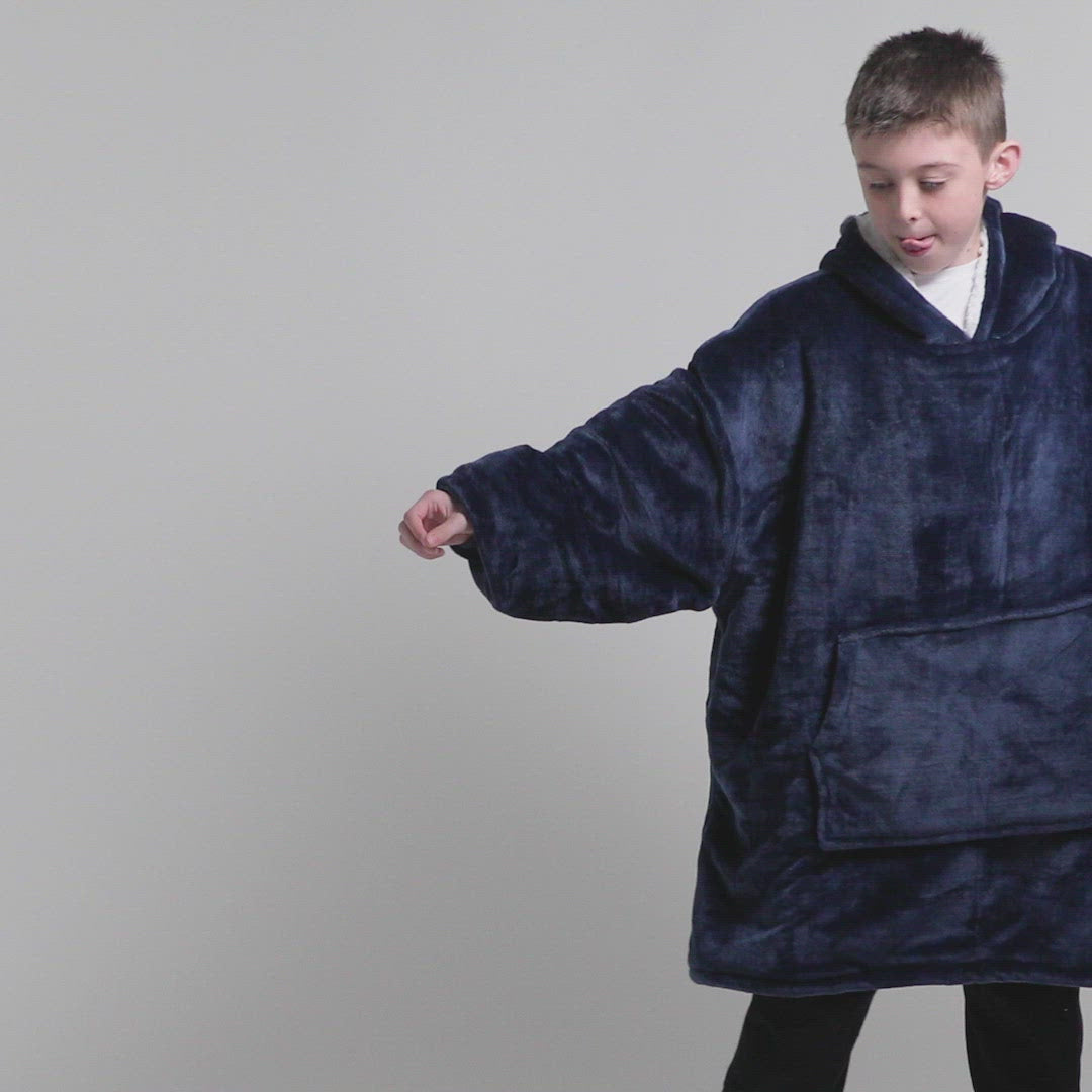 Kids Hoodie Blanket - Navy